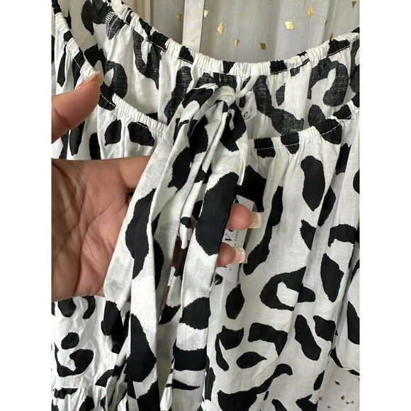 Velvet NWT Eliah Off Shoulder Tiered Tie Belt 100% Cotton Animal Print Dress M - Picture 5 of 9